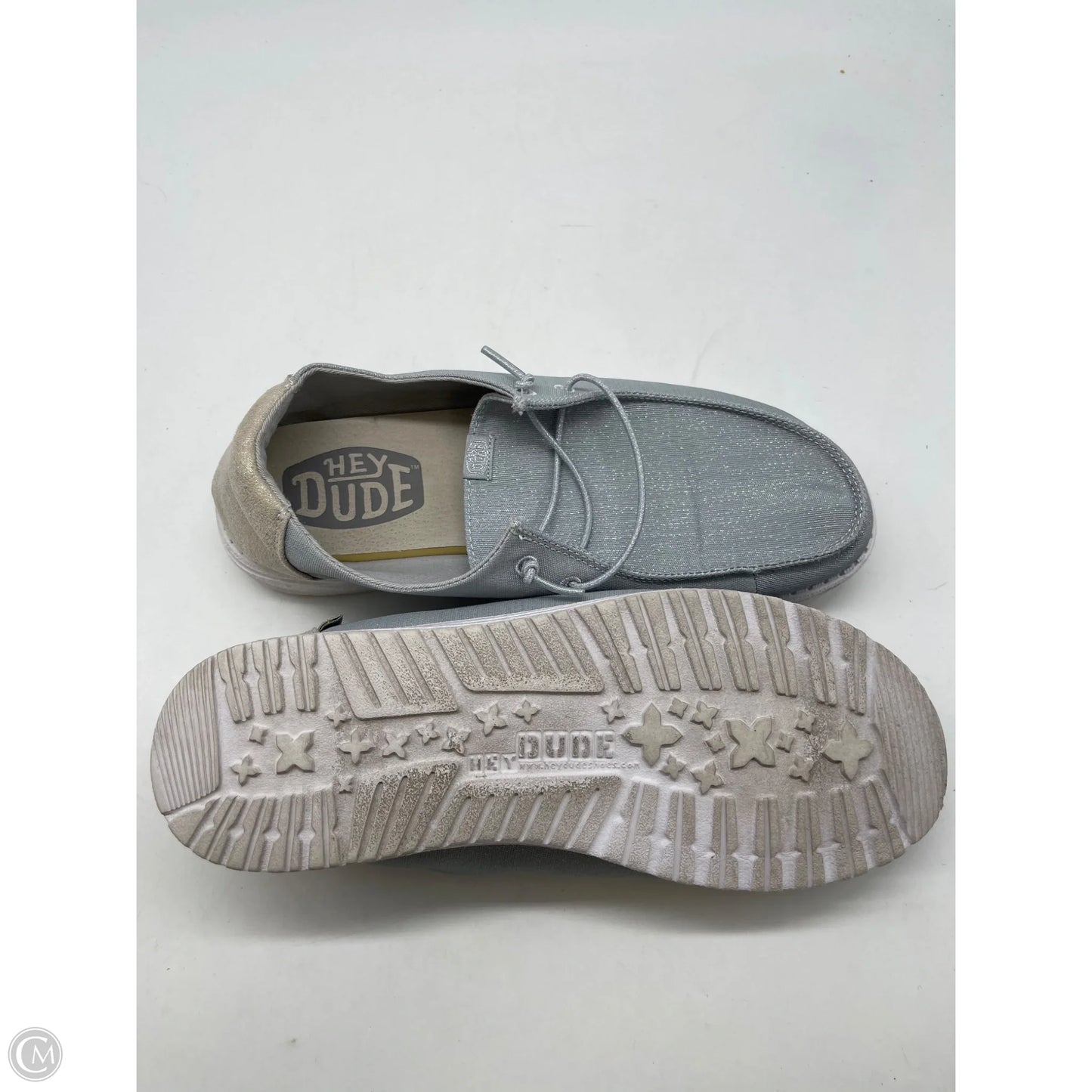 Shoes Athletic By Hey Dude In Grey, Size: 9