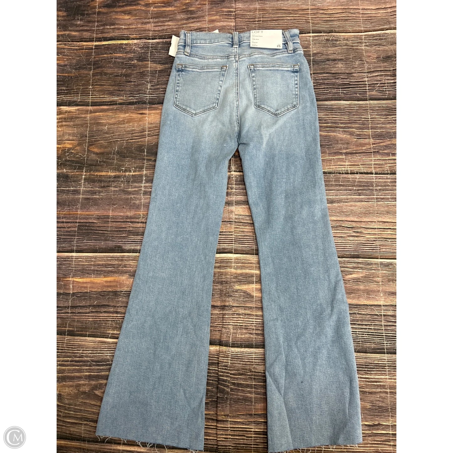 Jeans Flared By Loft In Blue Denim, Size: 0