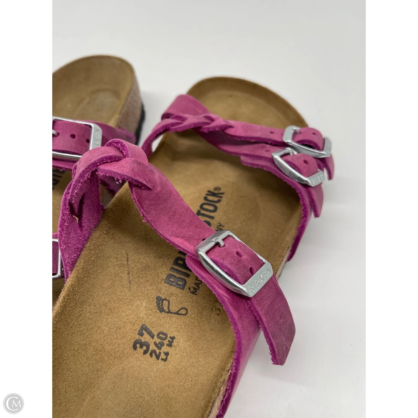 Sandals Flats By Birkenstock In Purple, Size: 6