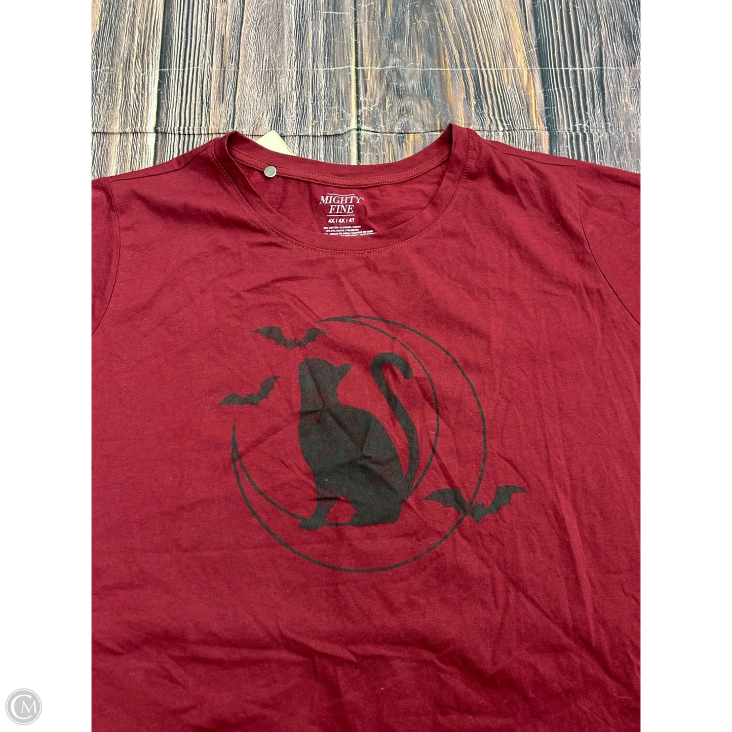 Top Short Sleeve By Mighty Fine In Maroon, Size: 4x