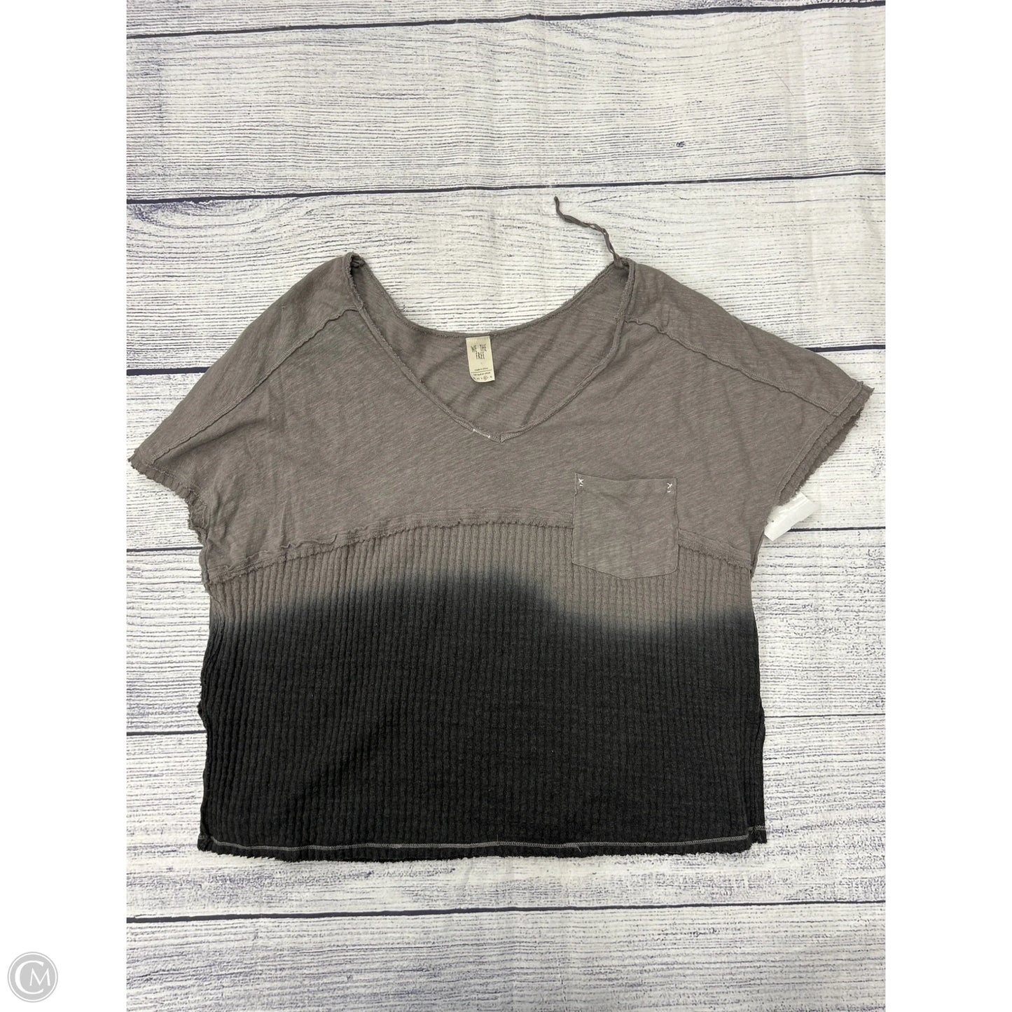 Top Short Sleeve By We The Free In Black & Grey, Size: M