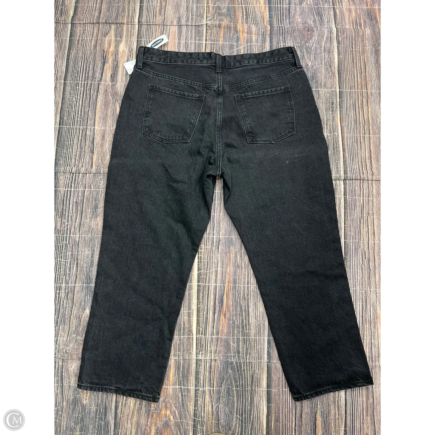 Jeans Straight By Old Navy In Black Denim, Size: 14