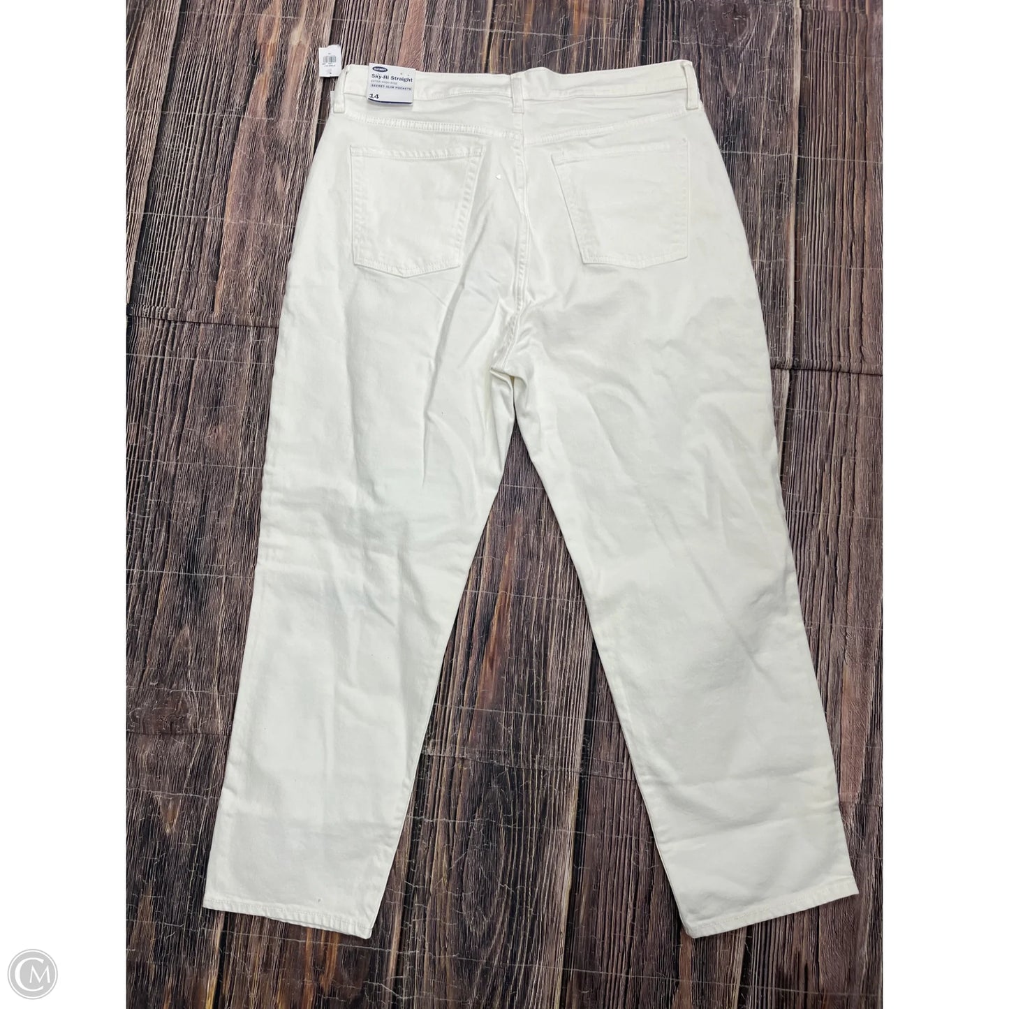 Jeans Straight By Old Navy In White Denim, Size: 14