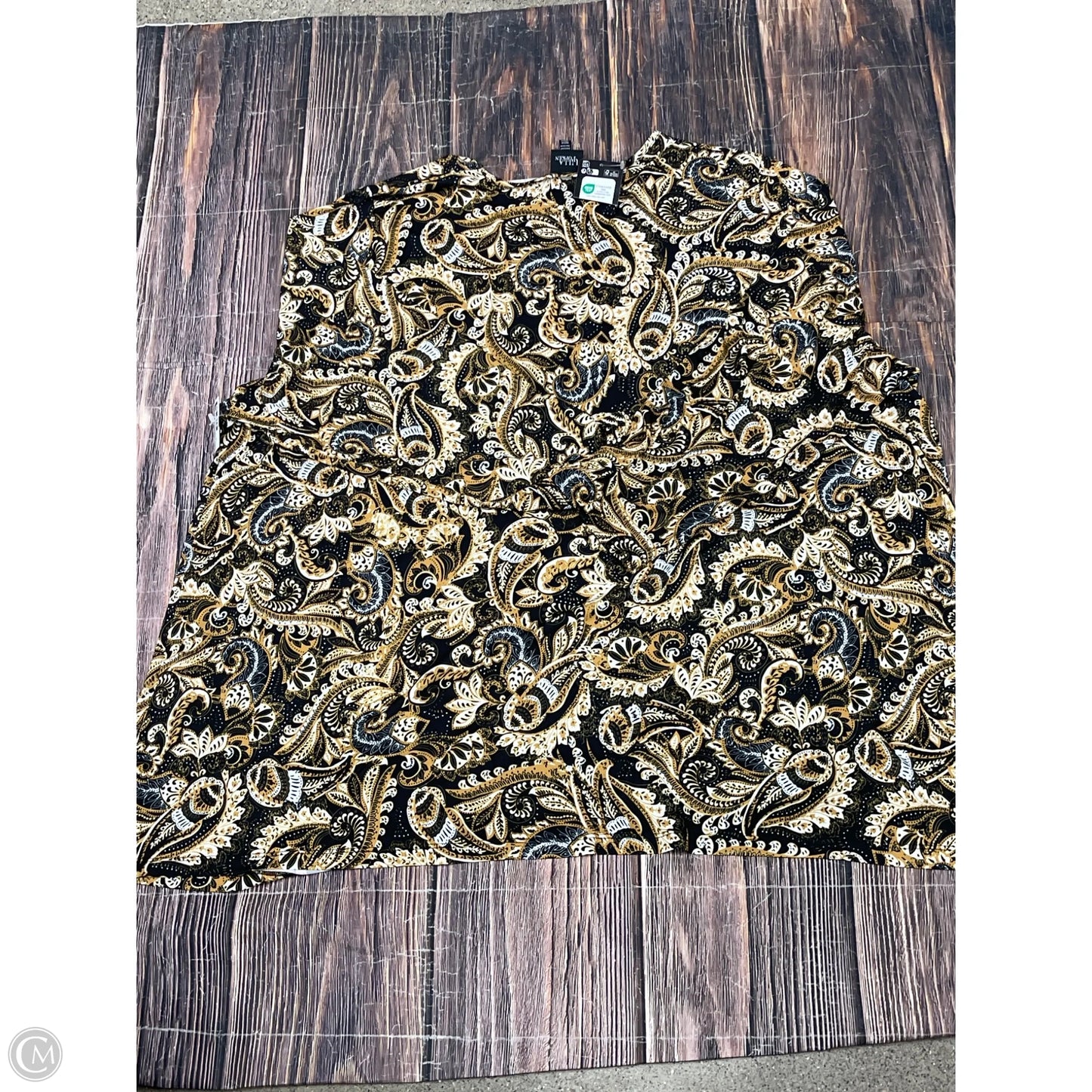 Dress Casual Short By Clothes Mentor In Black & Yellow, Size: 5x