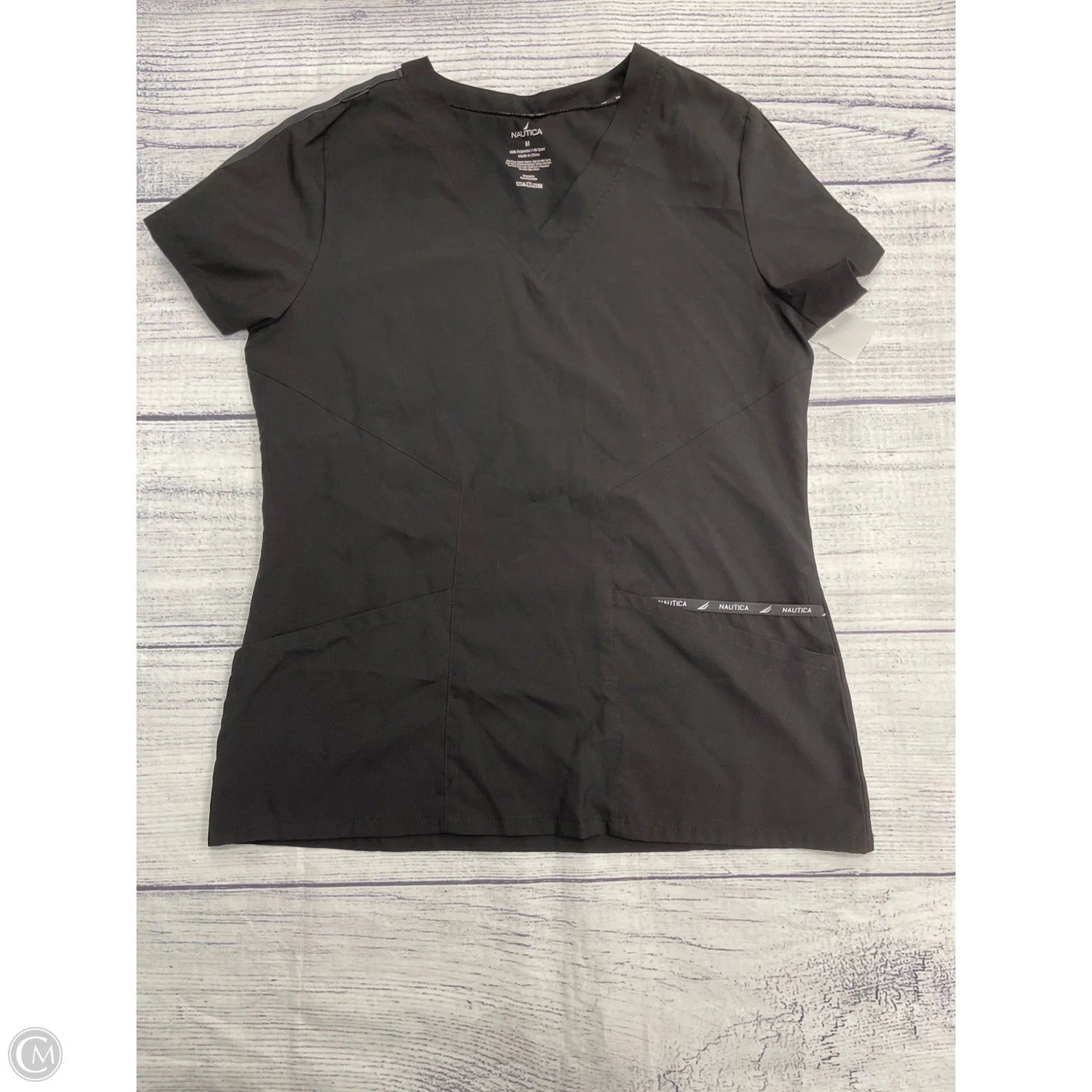 Top Short Sleeve By Nautica In Black, Size: M