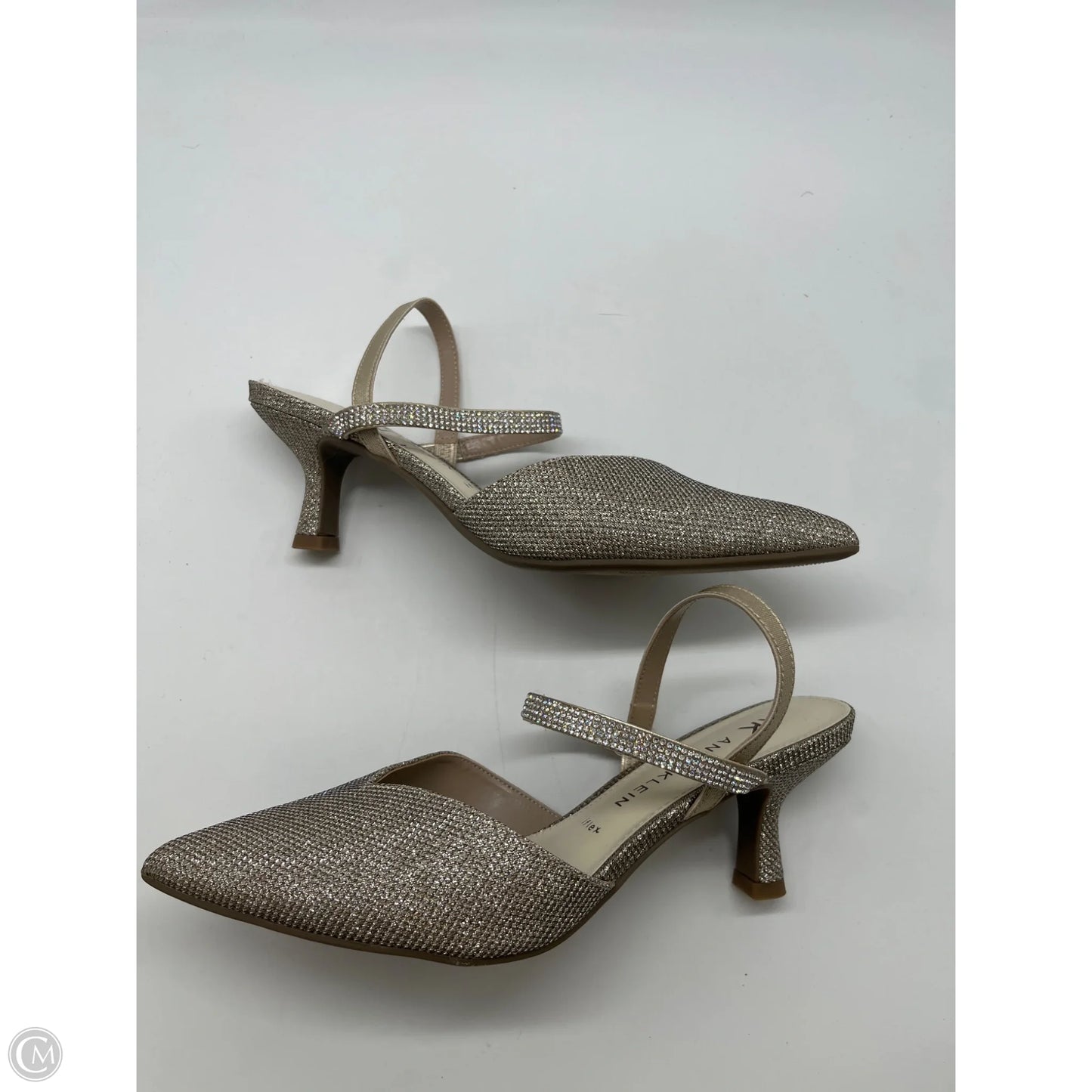 Sandals Heels Kitten By Anne Klein In Gold, Size: 8