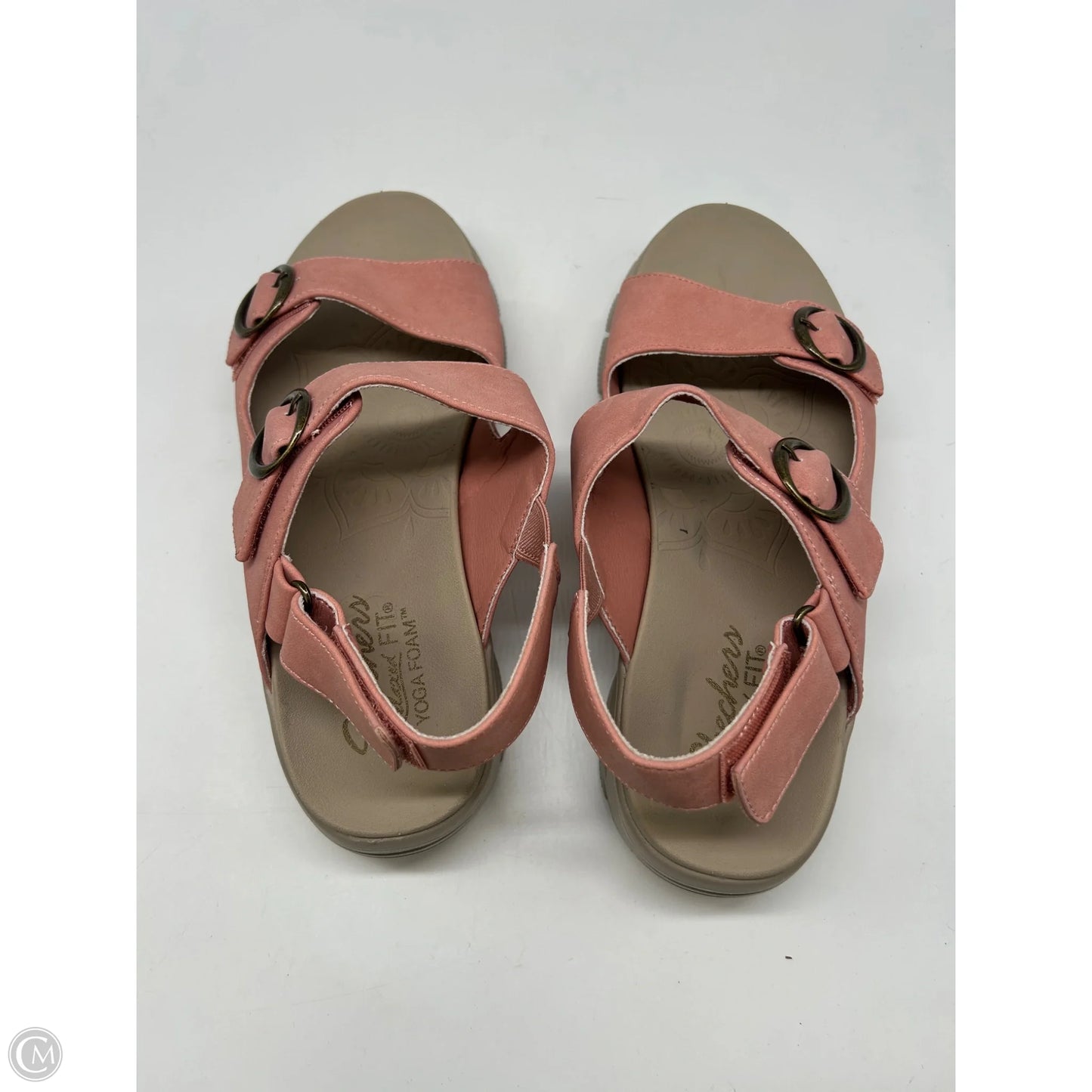 Sandals Heels Wedge By Skechers In Pink, Size: 8