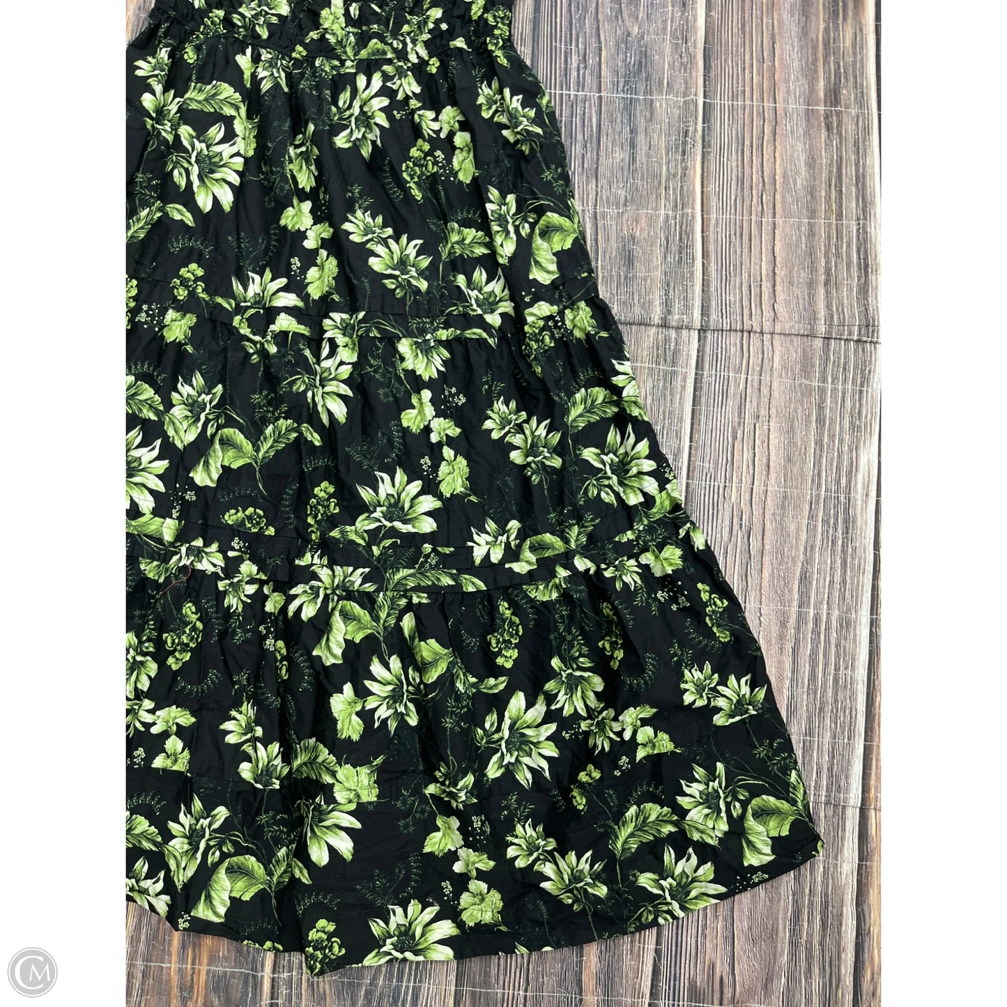 Dress Casual Maxi By Anthropologie In Black & Green, Size: Xl
