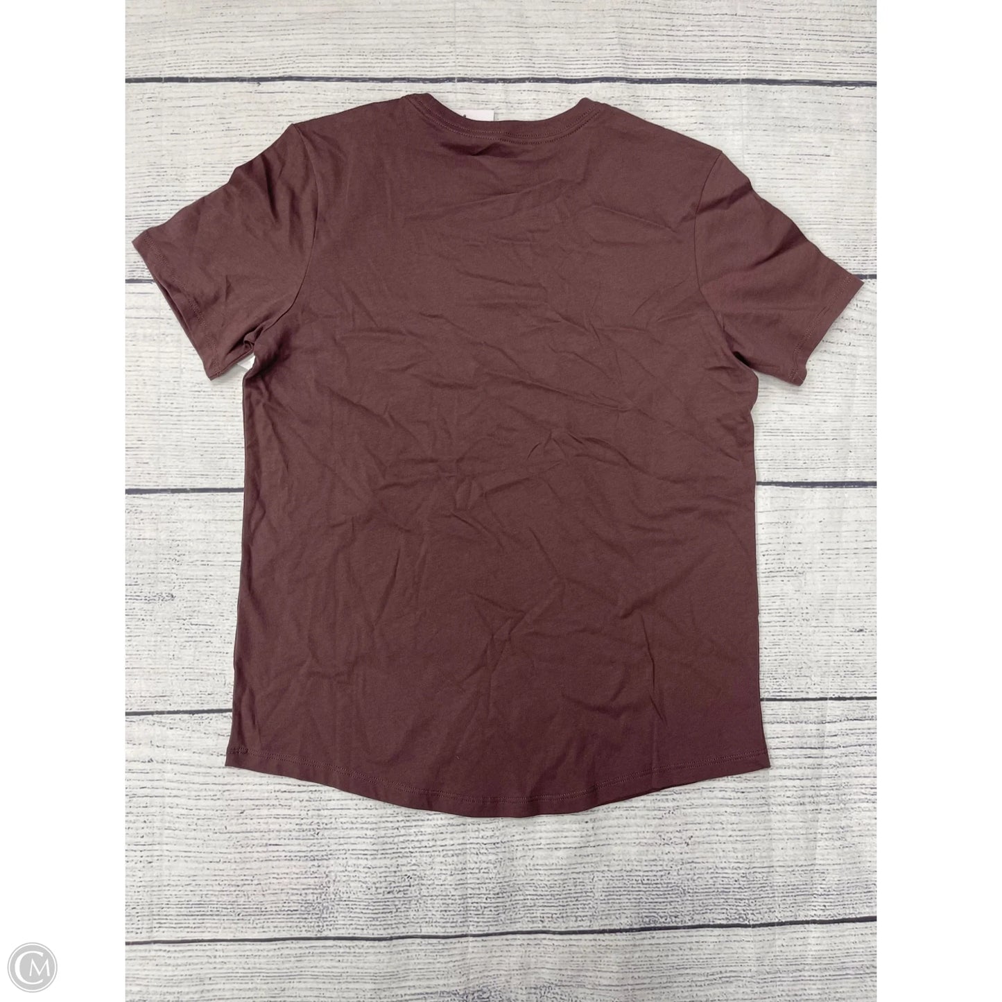 Athletic Top Short Sleeve By Nike In Brown, Size: S
