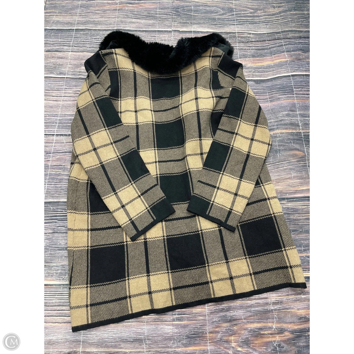 Coat Faux Fur & Sherpa By Anne Klein In Tan, Size: S