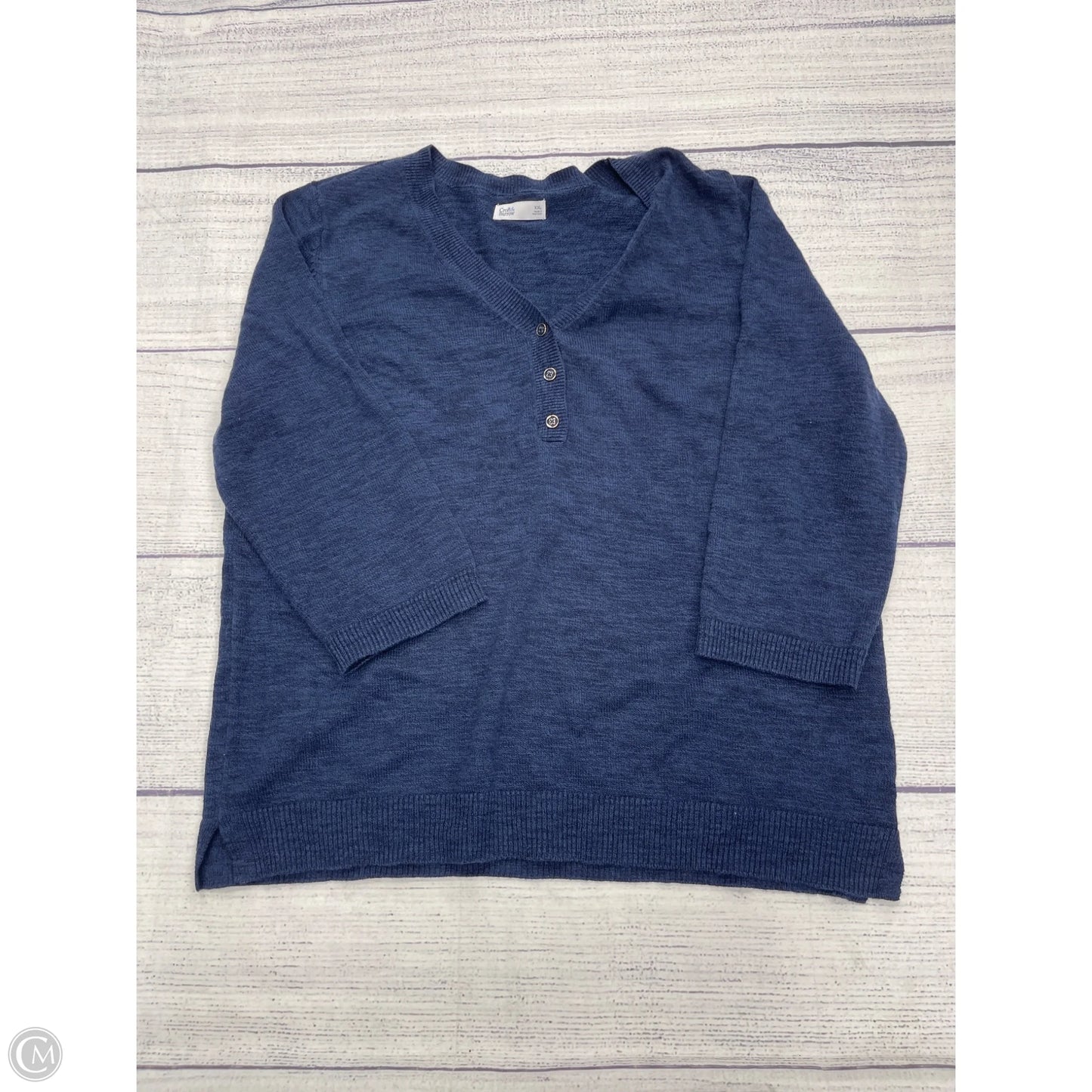 Sweater Cardigan By Croft And Barrow In Navy, Size: Xxl