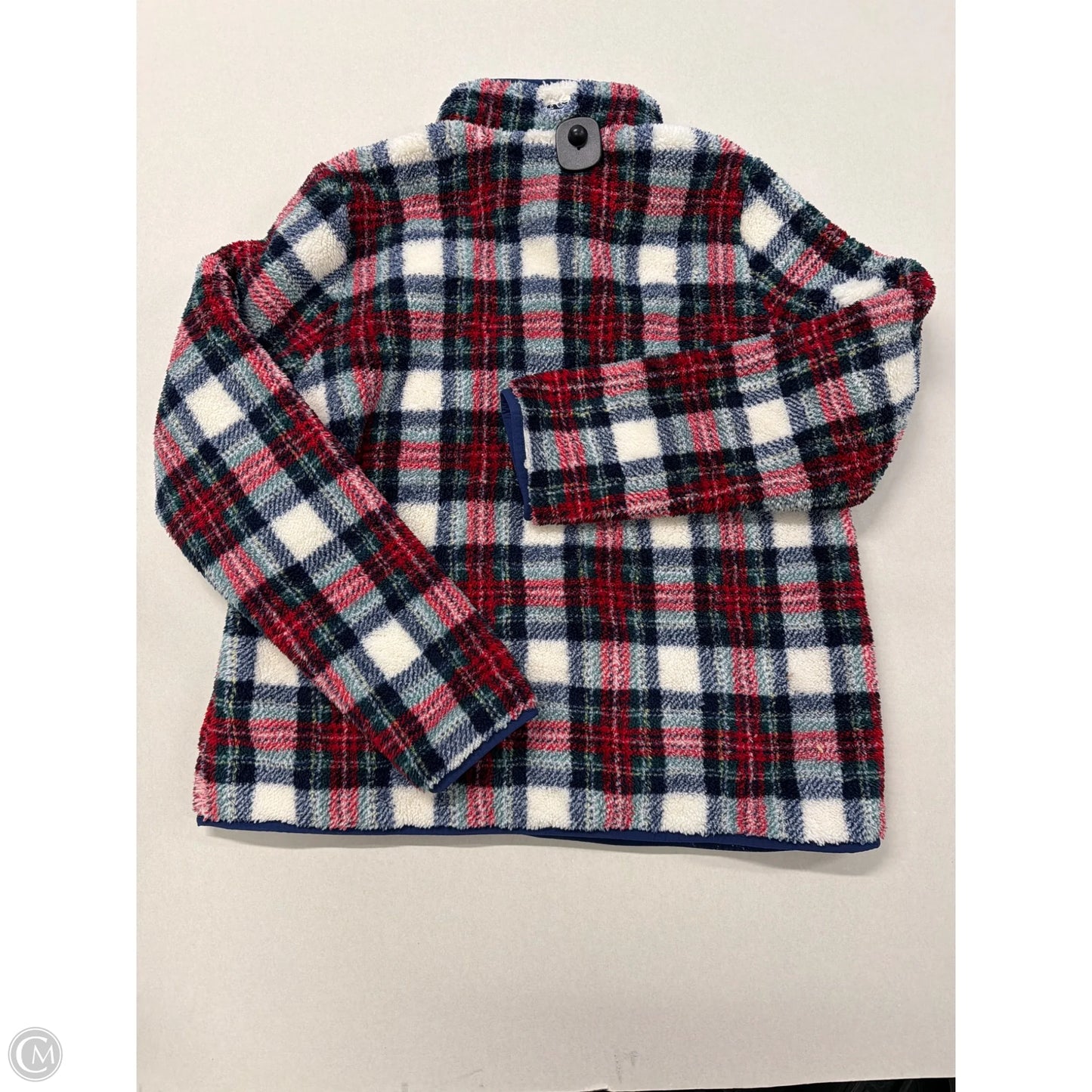Jacket Faux Fur & Sherpa By Vineyard Vines In Plaid Pattern, Size: L