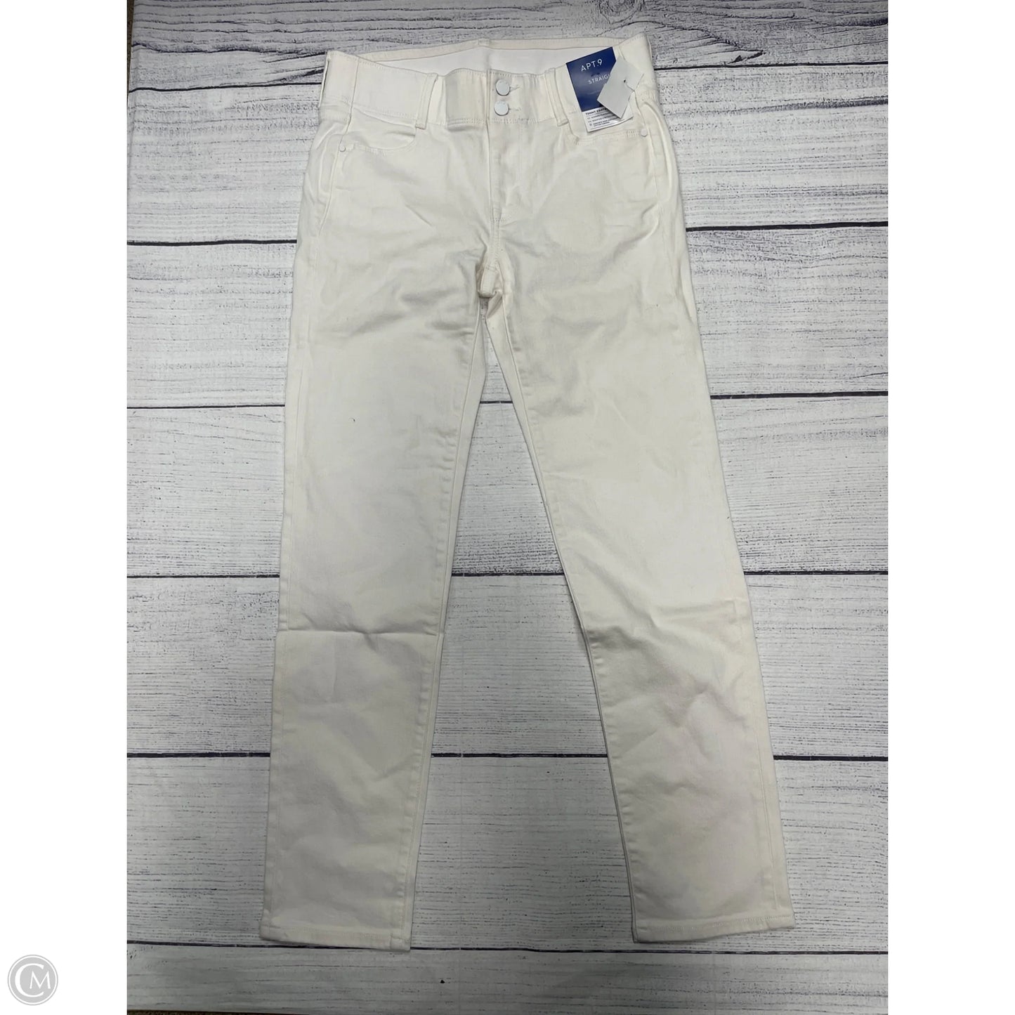 Jeans Straight By Apt 9 In White, Size: 8