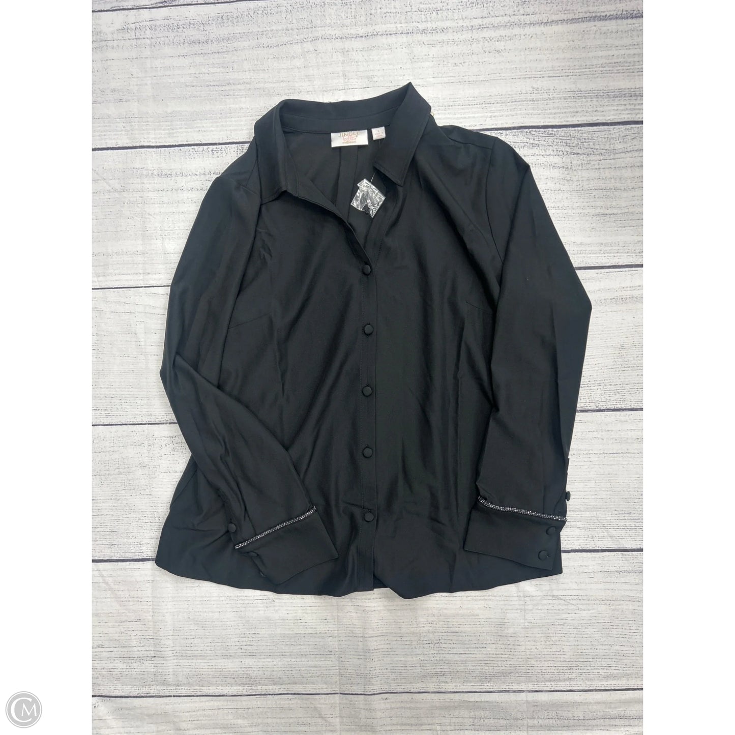 Top Long Sleeve By Belle By Kim Gravel In Black, Size: L