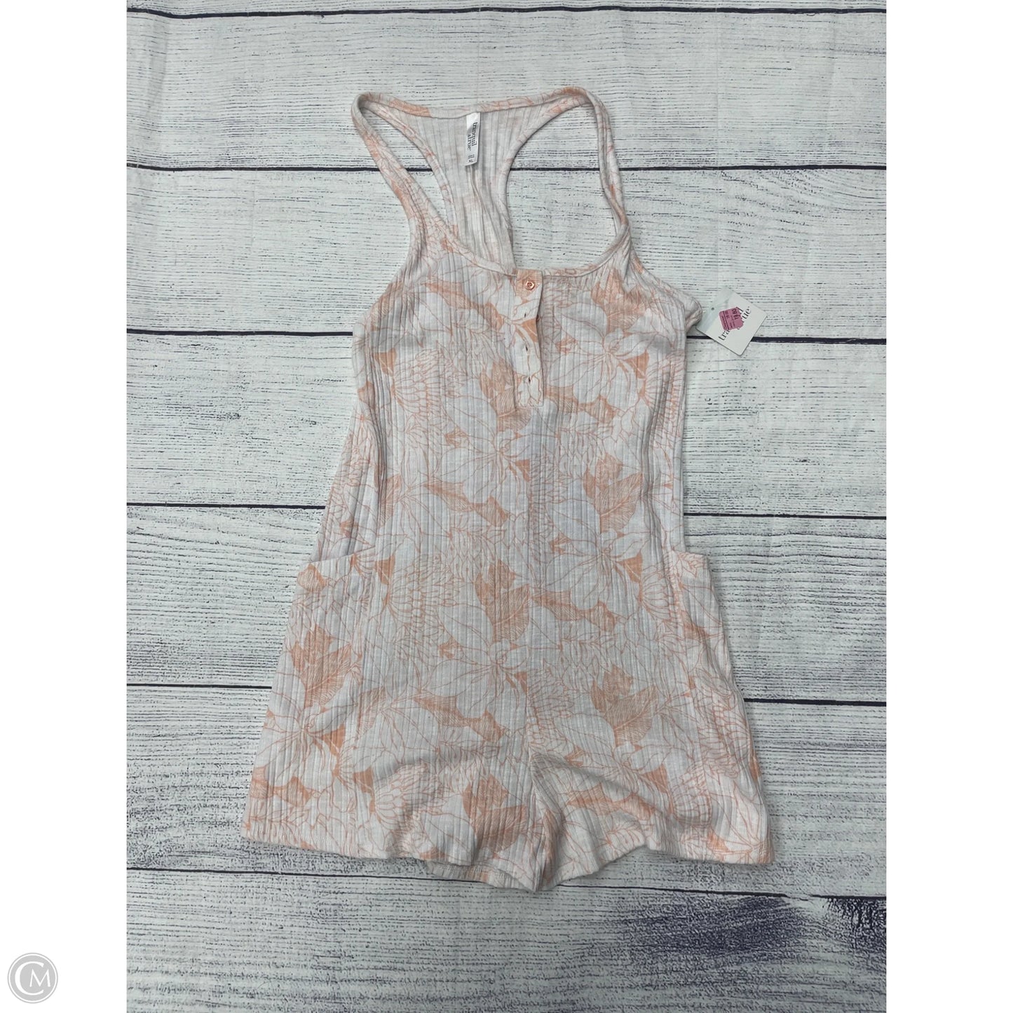 Romper By Clothes Mentor In Orange & White, Size: Xl