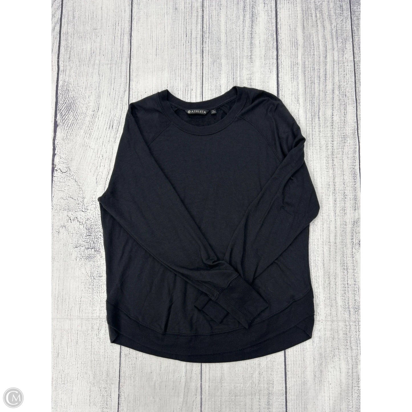 Athletic Sweatshirt Crewneck By Athleta In Black, Size: L