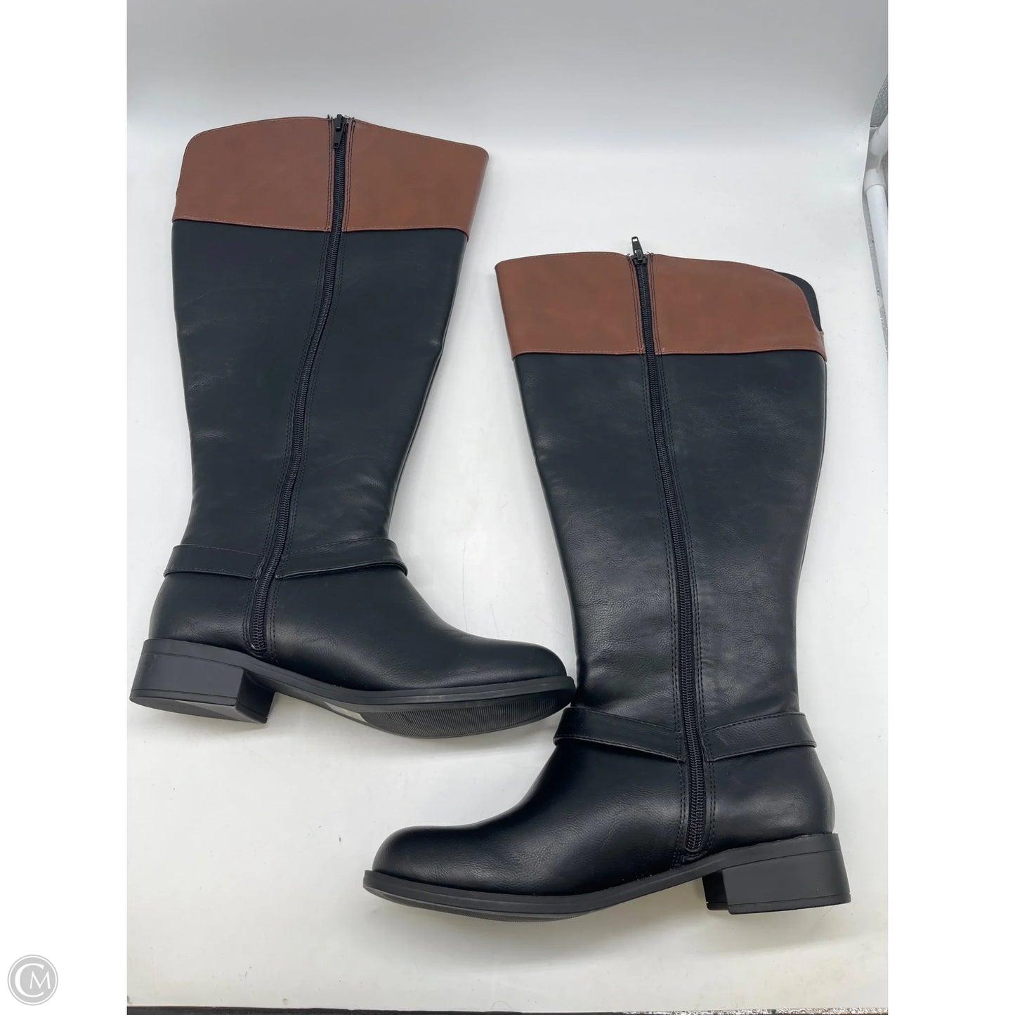 Boots Knee Heels By Solanz In Black, Size: 8