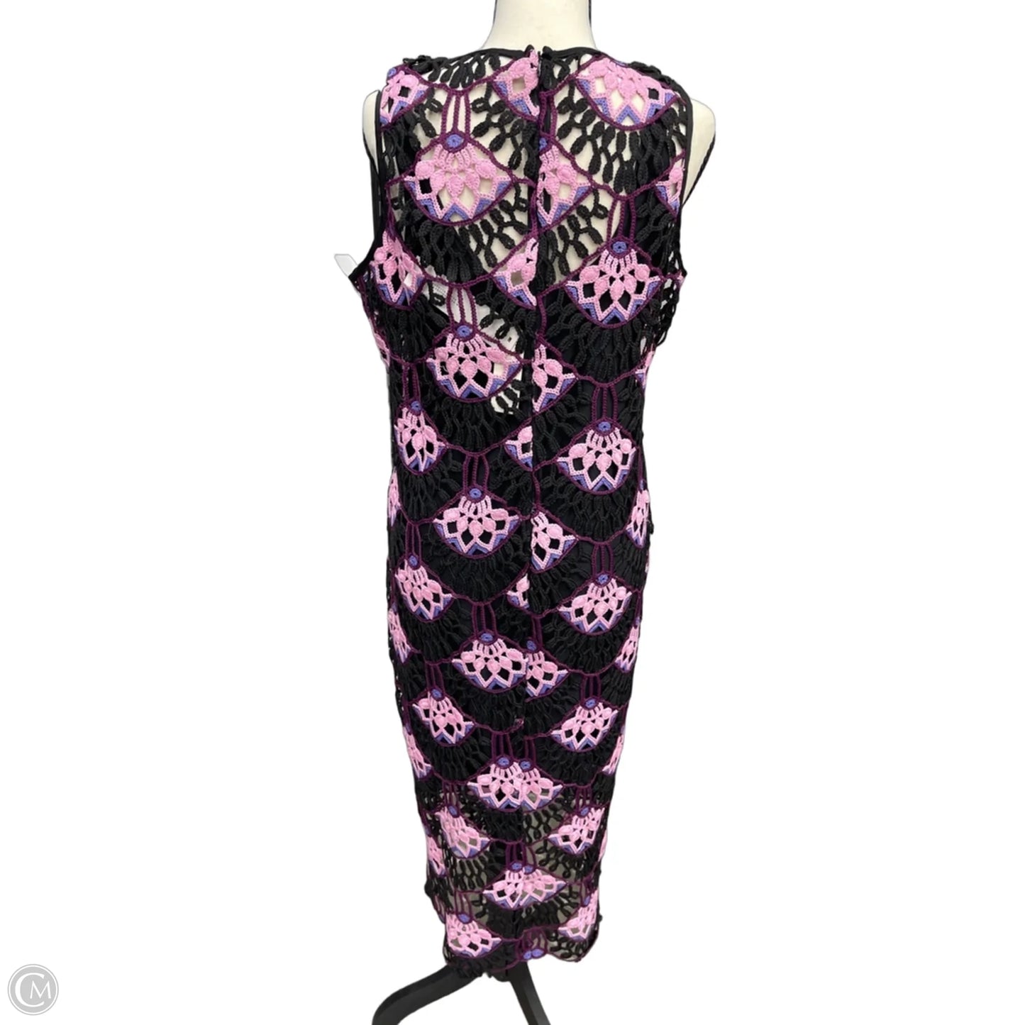 Dress Casual Midi By Delfi Collective In Black & Purple, Size: L