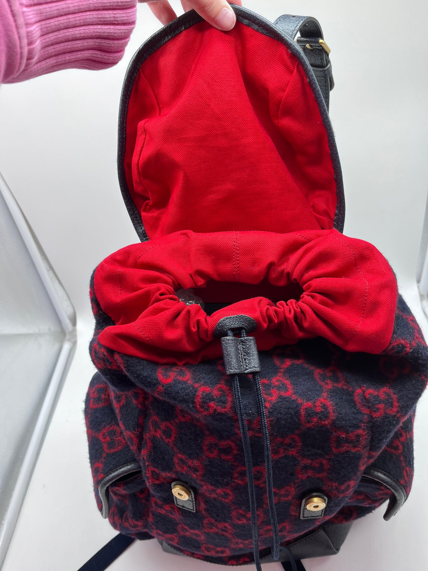 Backpack Luxury Designer By Gucci, Size: Medium
