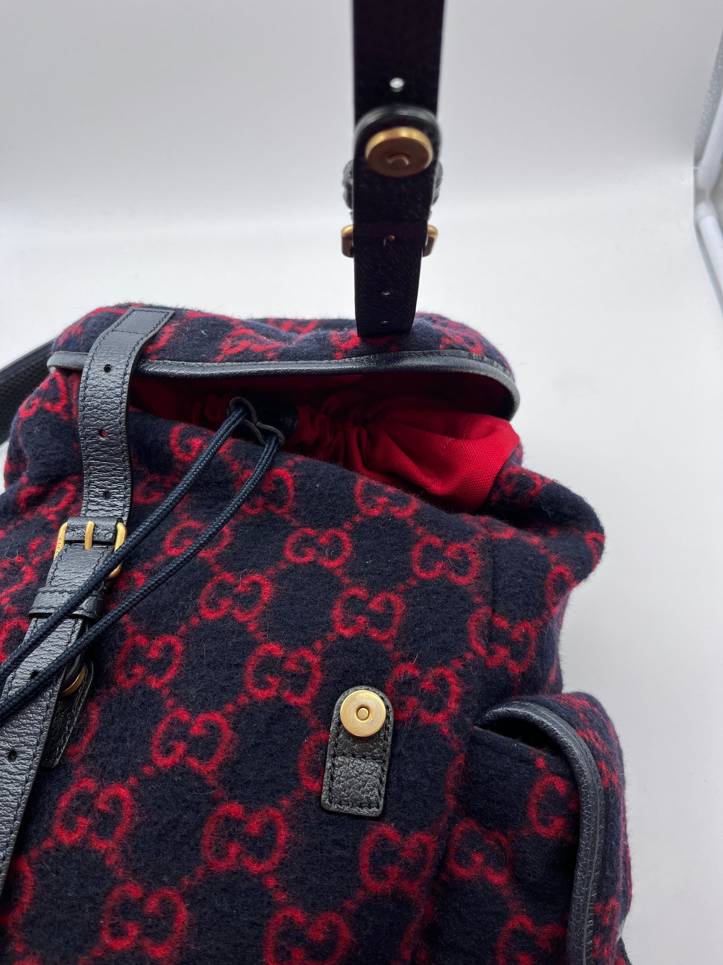 Backpack Luxury Designer By Gucci, Size: Medium