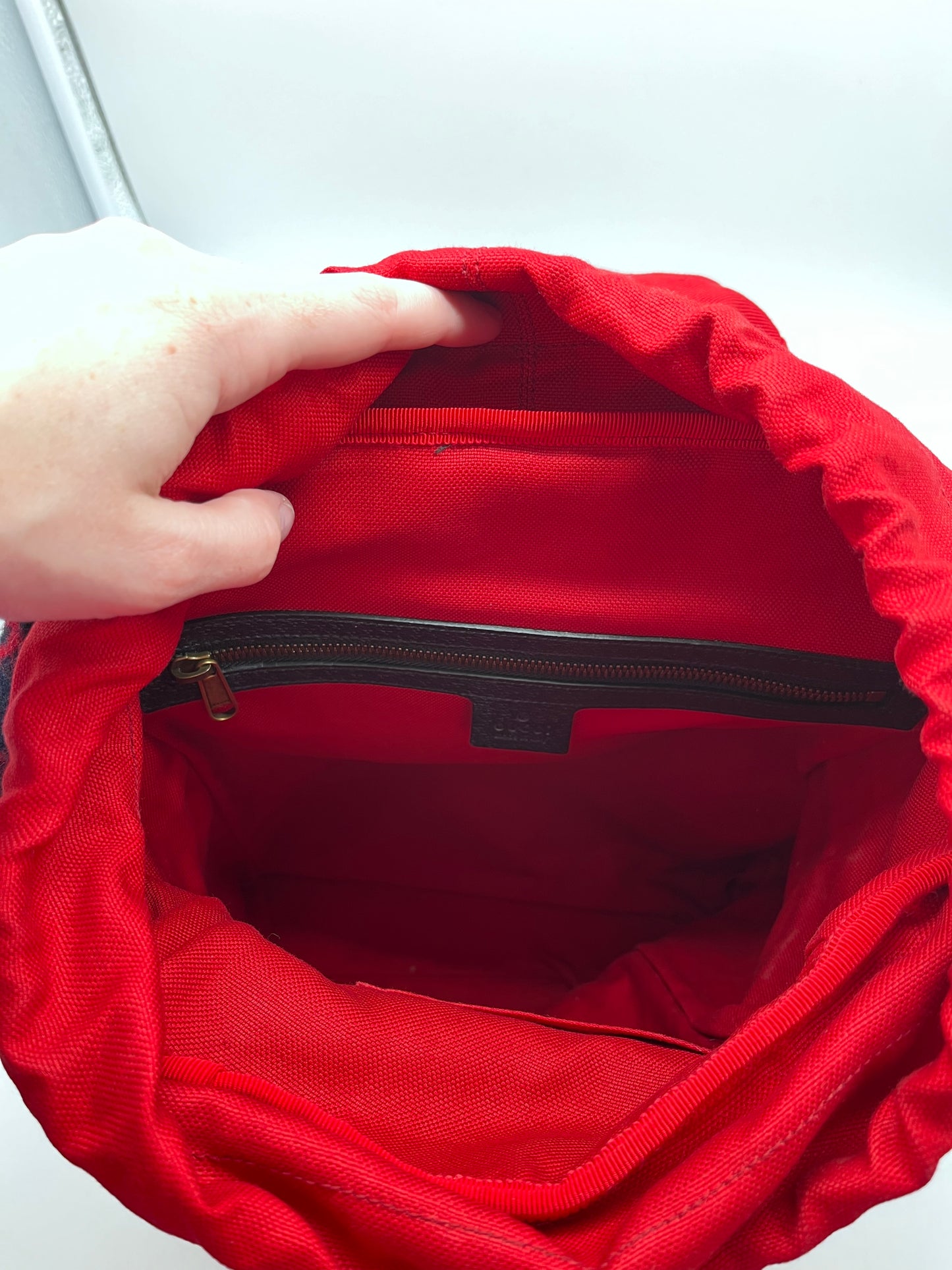 Backpack Luxury Designer By Gucci, Size: Medium