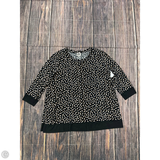 Top Long Sleeve By Anne Klein In Black, Size: 1x