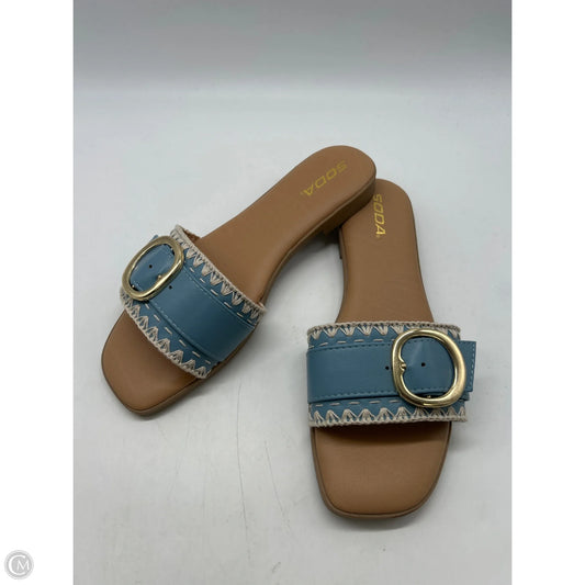 Sandals Flats By Soda In Blue, Size: 10