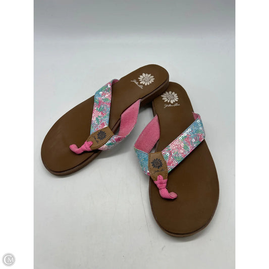 Sandals Flip Flops By Yellow Box In Pink, Size: 9.5