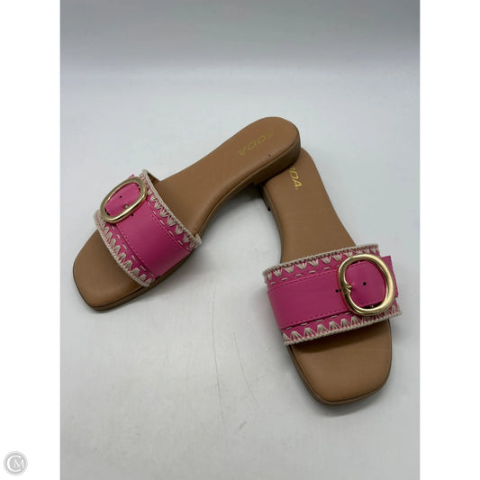 Sandals Flats By Soda In Pink, Size: 10