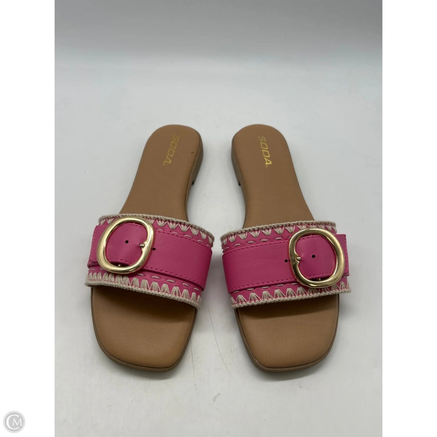 Sandals Flats By Soda In Pink, Size: 10