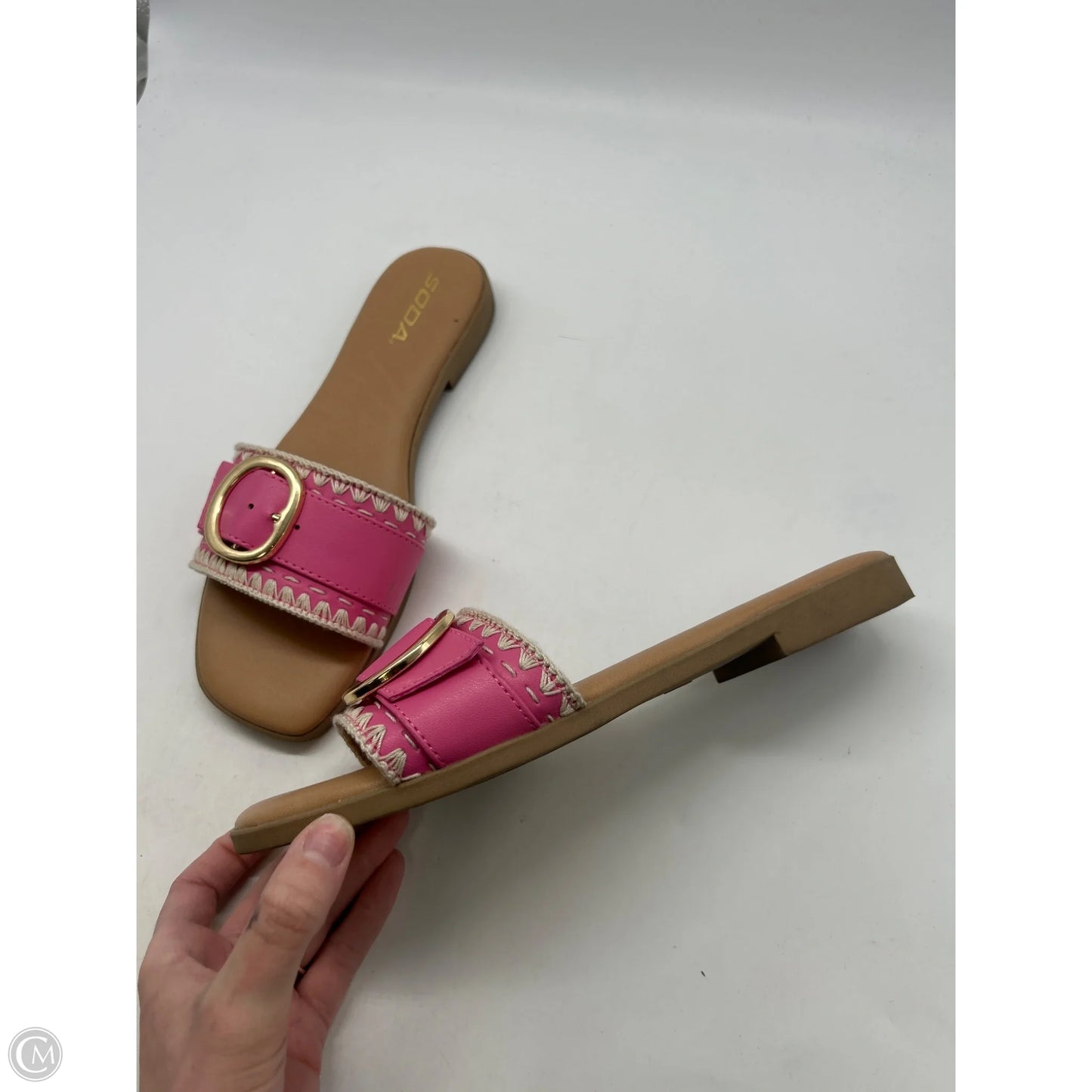 Sandals Flats By Soda In Pink, Size: 10