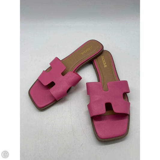 Sandals Flats By Soda In Pink, Size: 10