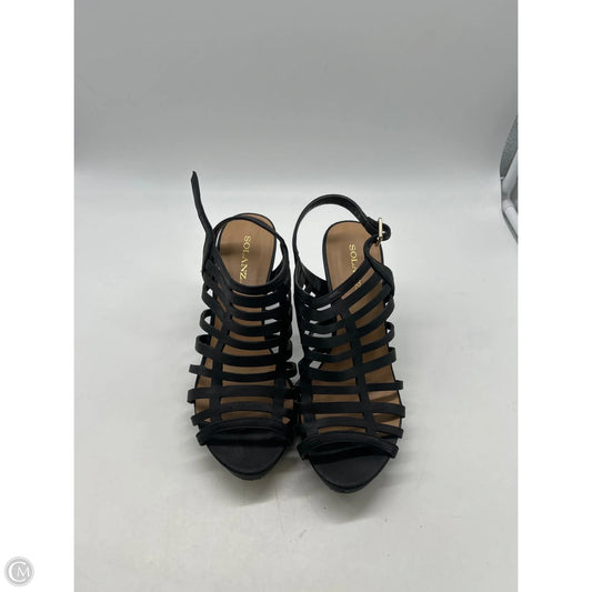 Sandals Heels Block By Solanz In Black, Size: 8.5