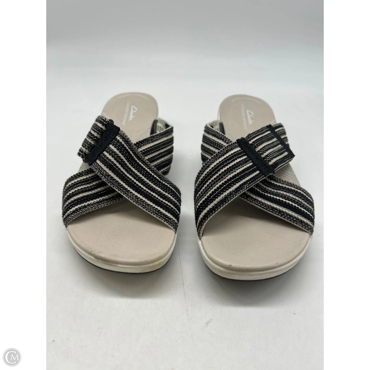Sandals Sport By Clarks In Black & Cream, Size: 7.5