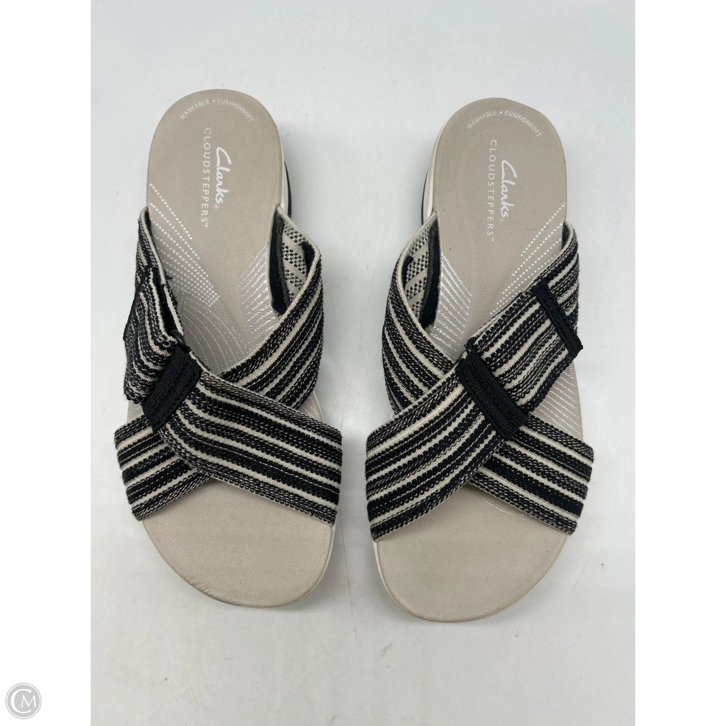 Sandals Sport By Clarks In Black & Cream, Size: 7.5