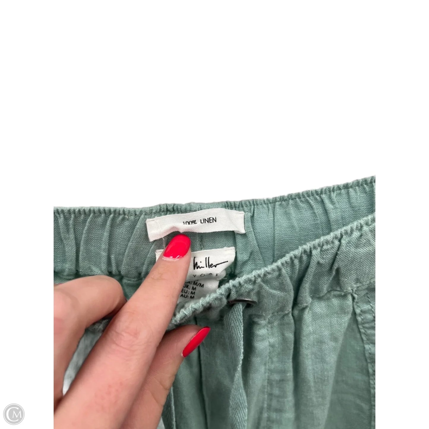 Pants Linen By Nicole By Nicole Miller In Green, Size: M