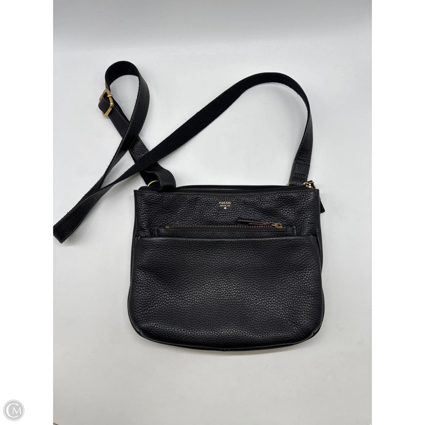 Handbag Leather By Fossil, Size: Medium