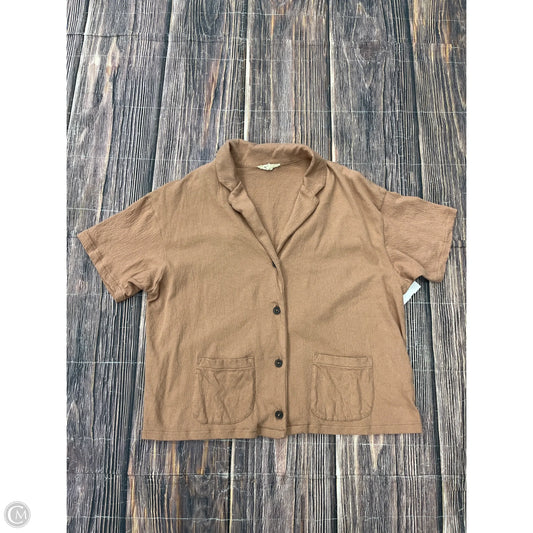 Top Short Sleeve By Madewell In Tan, Size: M