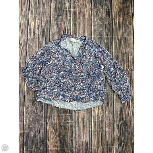 Top Long Sleeve By Maeve In Blue, Size: Xl