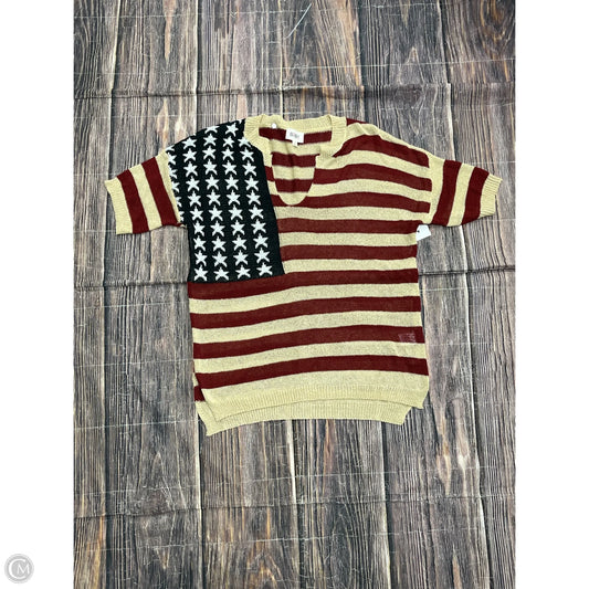 Top Short Sleeve By Bibi In Striped Pattern, Size: S