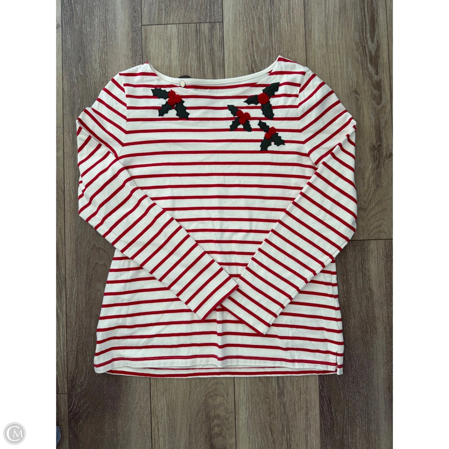 Top Long Sleeve By Talbots In Striped Pattern, Size: L