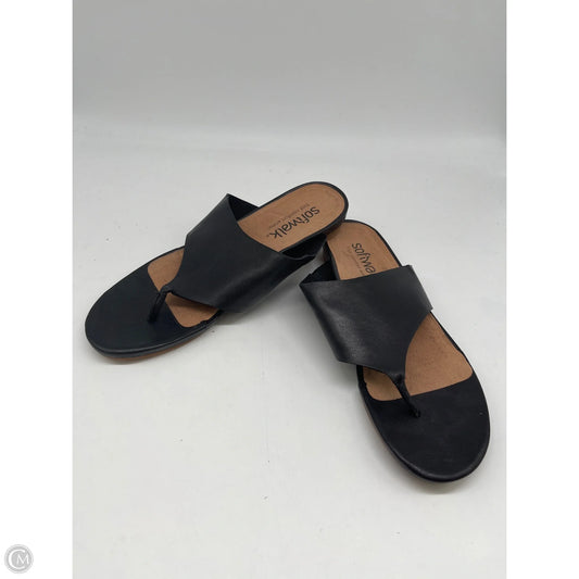 Sandals Flats By Clothes Mentor In Black, Size: 10