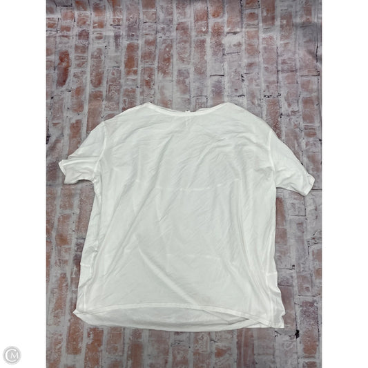 Athletic Top Long Sleeve Collar By Lululemon In White, Size: L