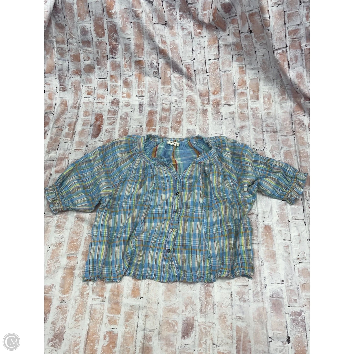 Top Long Sleeve By We The Free In Plaid Pattern, Size: M