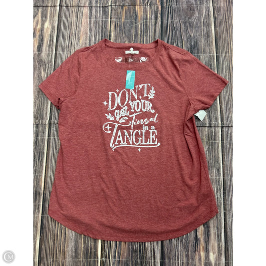 Top Short Sleeve By Maurices In Red, Size: L