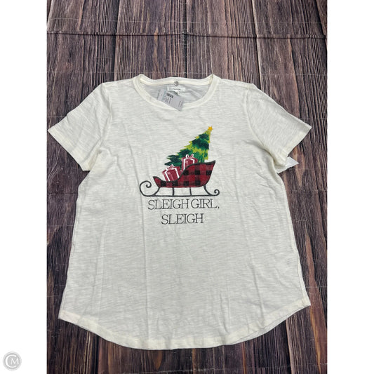 Top Short Sleeve By Maurices In Cream, Size: M