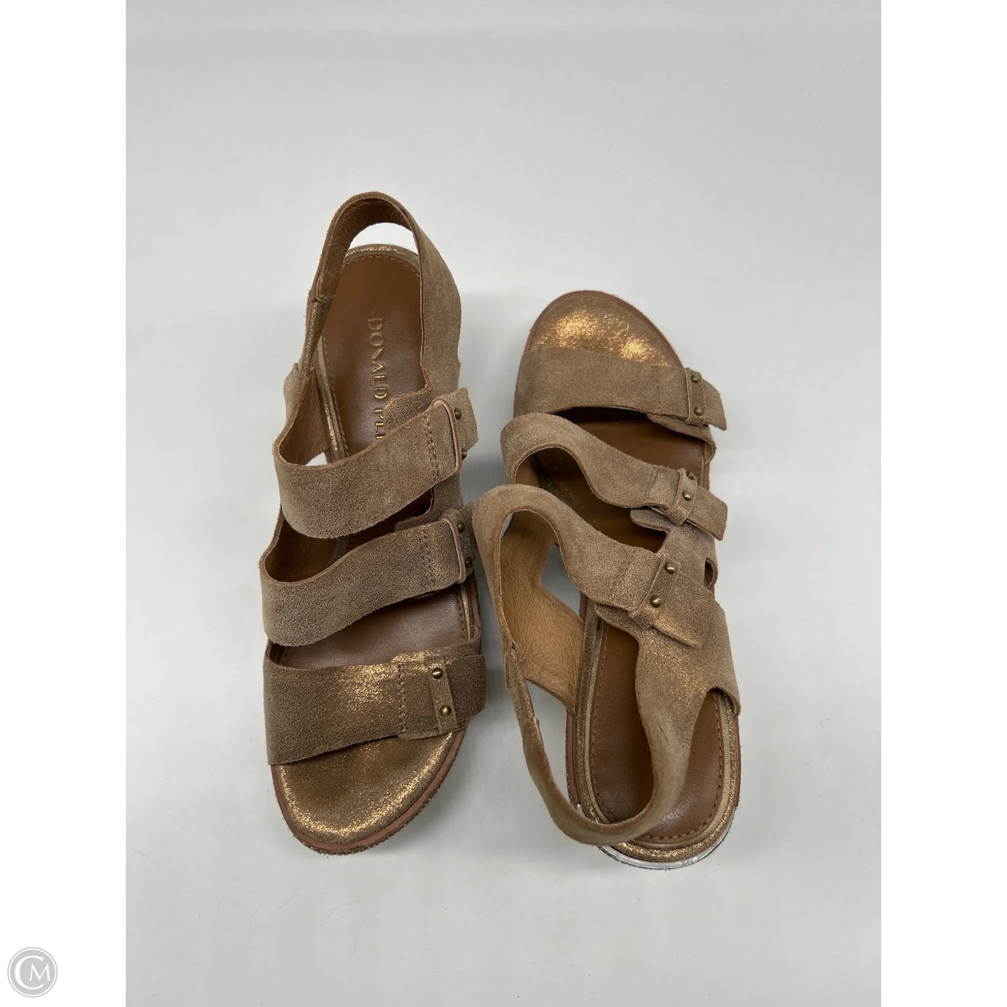 Sandals Heels Wedge By Donald Pliner In Gold, Size: 8