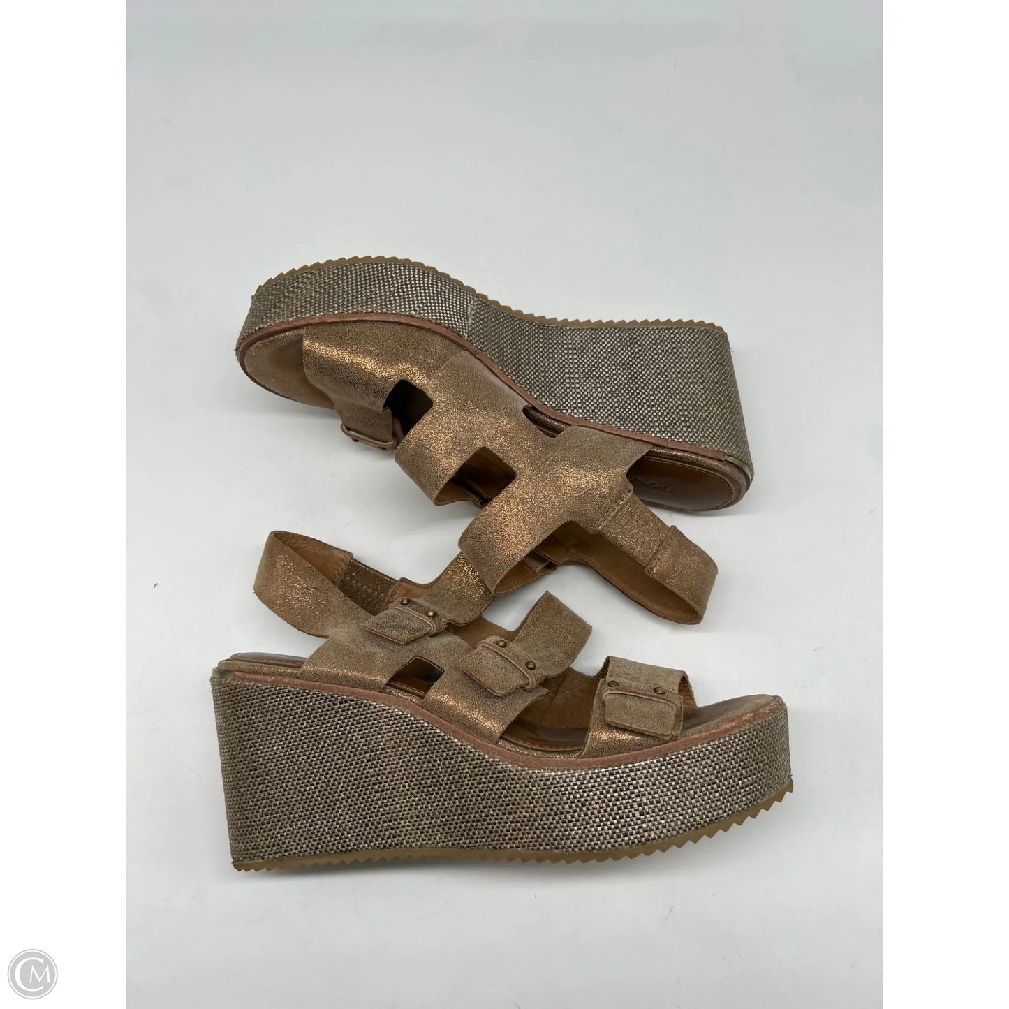 Sandals Heels Wedge By Donald Pliner In Gold, Size: 8