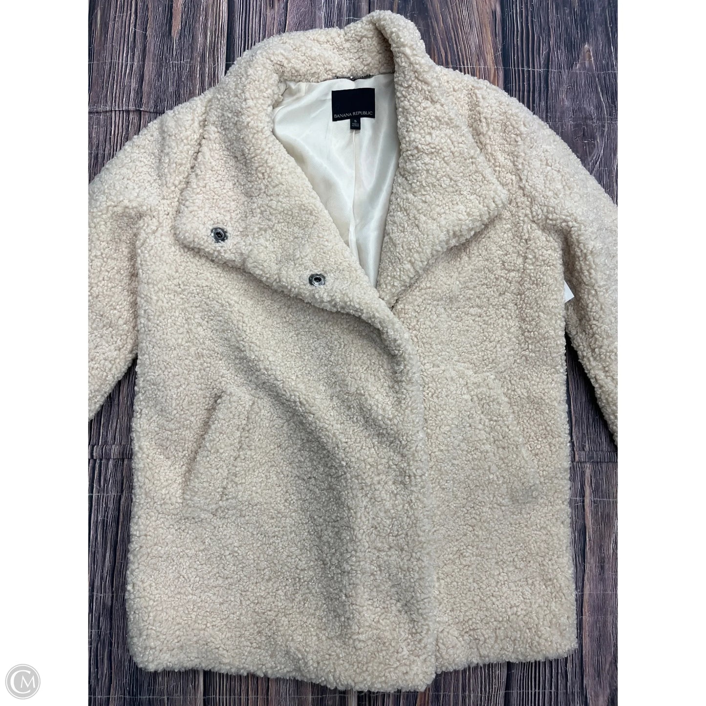 Coat Wool By Banana Republic In Ivory, Size: S