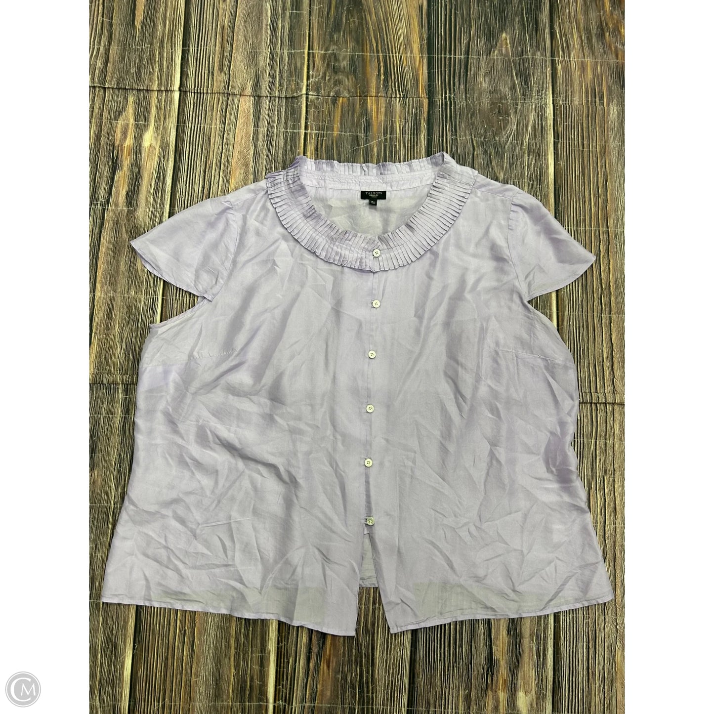 Top Short Sleeve By Talbots In Purple, Size: 1x
